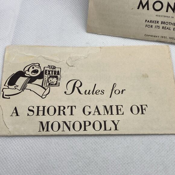 Vintage 1954 Parker Bros Monopoly Deeds Chance Missing One‎ Community Chest Card - Picture 10 of 15
